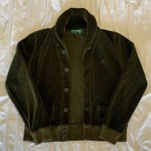 RALPH LAUREN OLIVE GREEN VELVET JACKET